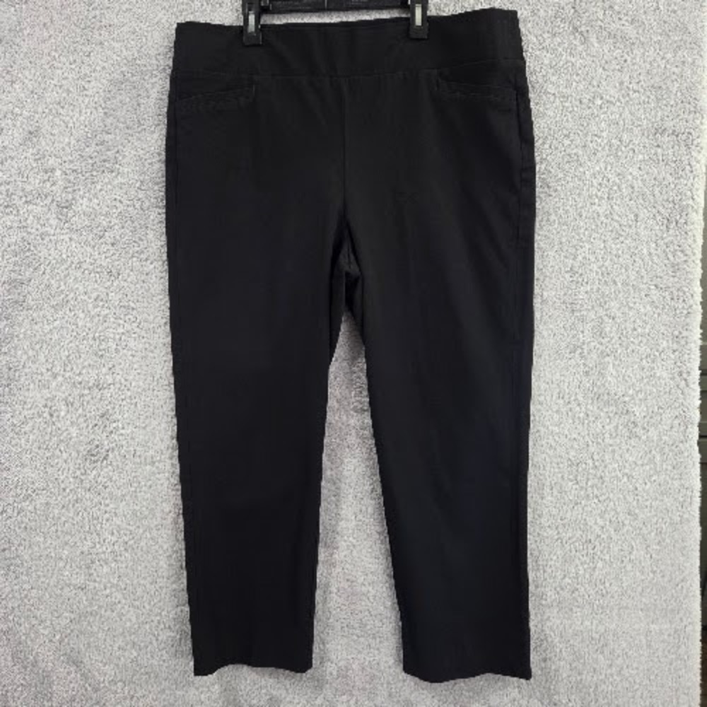 Soft Surroundings Superla Pants Women XL Black Pull On Tummy Control Slim Crop